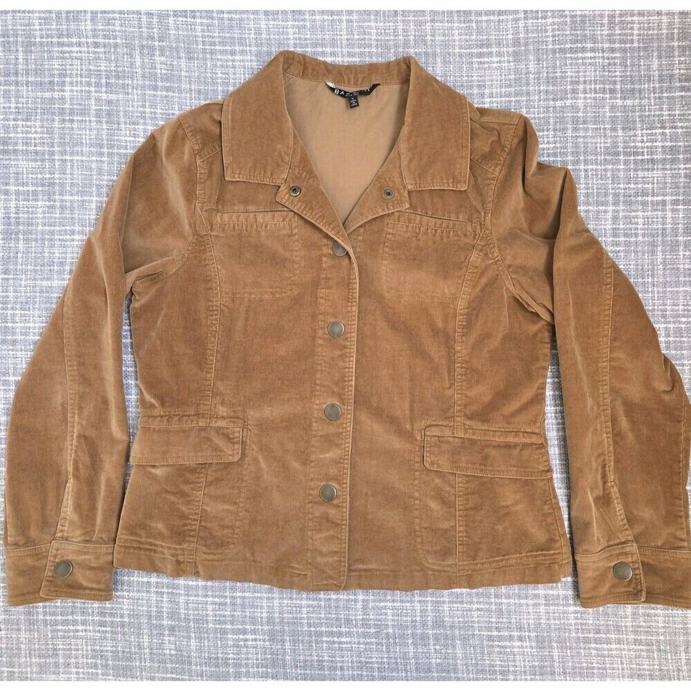 Baccini Corduroy Trucker Jacket Camel Light Stretch Snaps Women’s L/See Desc - Picture 9 of 10